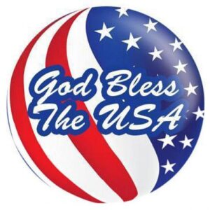 God Bless Usa Striped Flag Ball